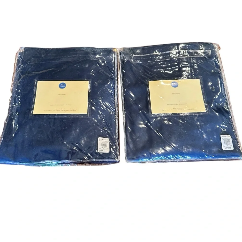 Pottery Barn Kids Outlet Sailcloth Panel Tab Top Curtain 44” Pair of 2 NWT